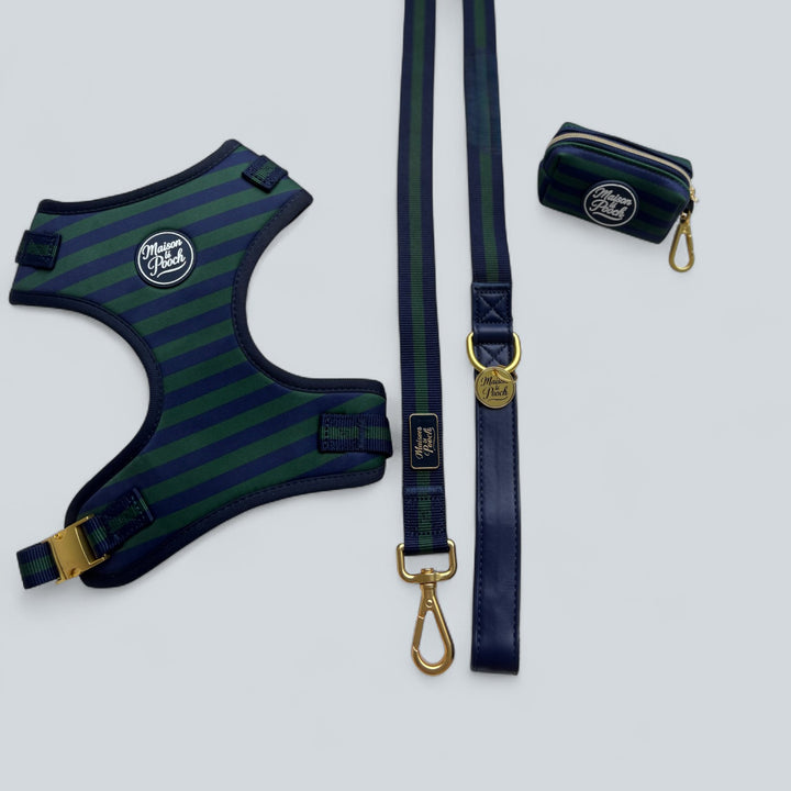 Signature Oxford Walk Bundle - Adjustable harness, leash and poop bag