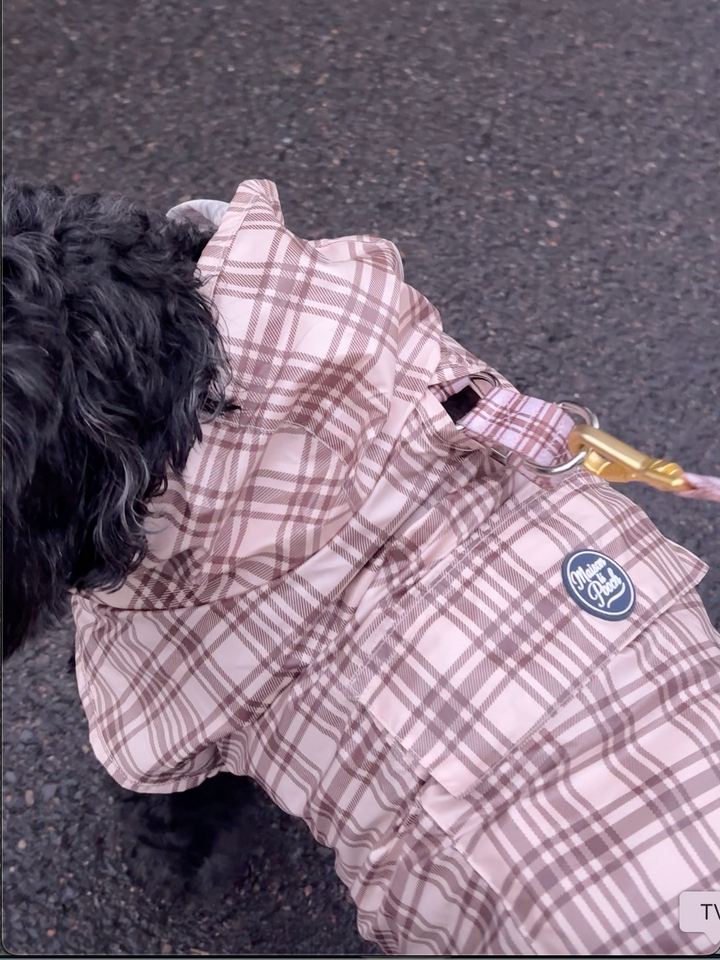 Plaid Collection - Pink Mulberry and Chocolate Cream Adjustable Raincoats