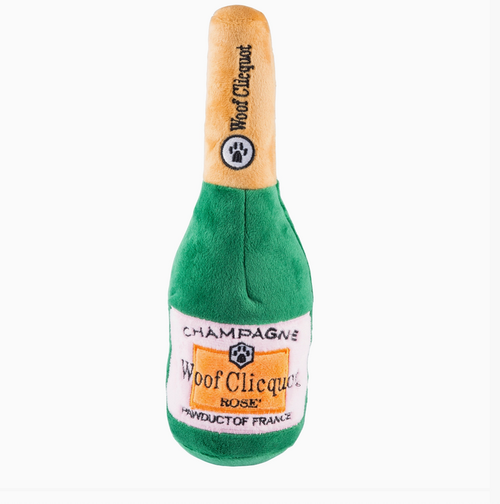 Woof Clicquot Rose' Champagne Bottle