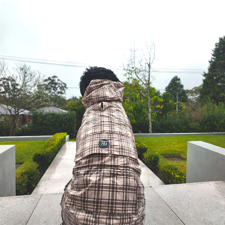 Plaid Collection - Pink Mulberry and Chocolate Cream Adjustable Raincoats