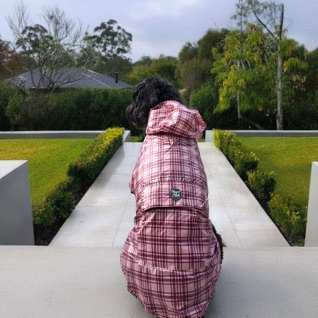 Plaid Collection - Pink Mulberry and Chocolate Cream Adjustable Raincoats