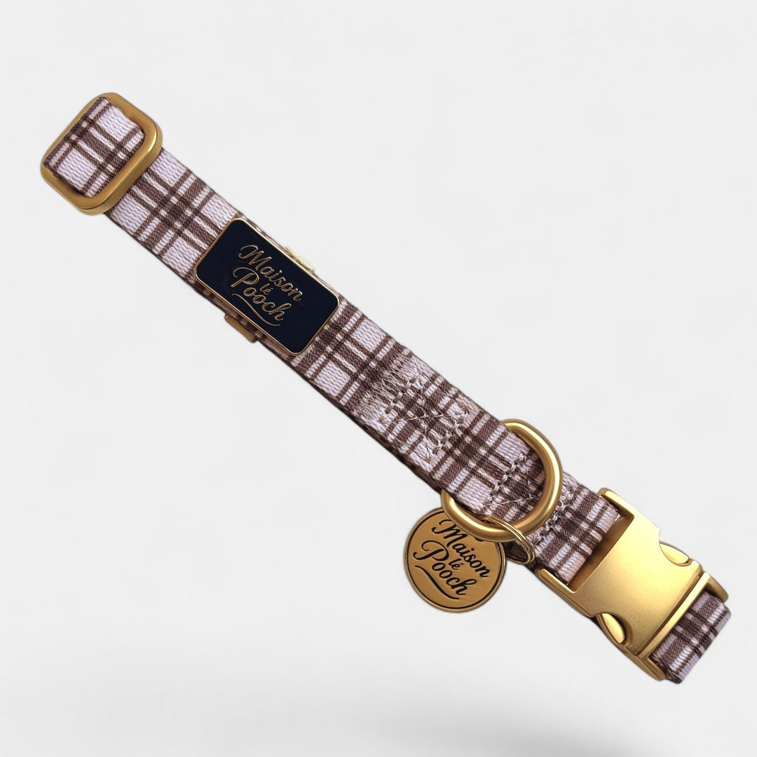 Plaid Collection - Chocolate Cream Adjustable Collar
