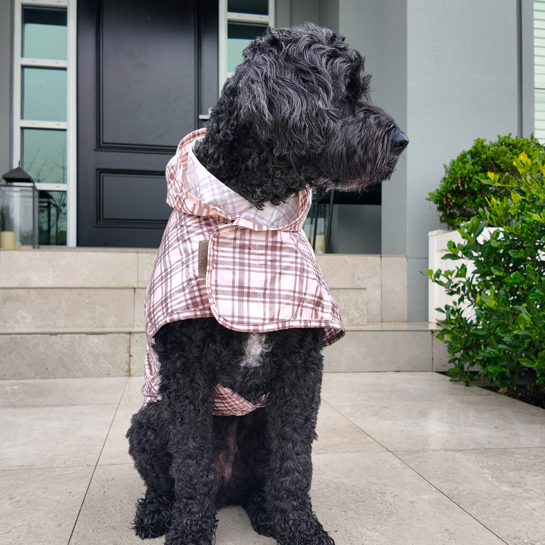 Plaid Collection - Pink Mulberry and Chocolate Cream Adjustable Raincoats