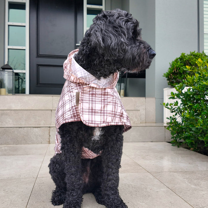 Plaid Collection - Pink Mulberry and Chocolate Cream Adjustable Raincoats