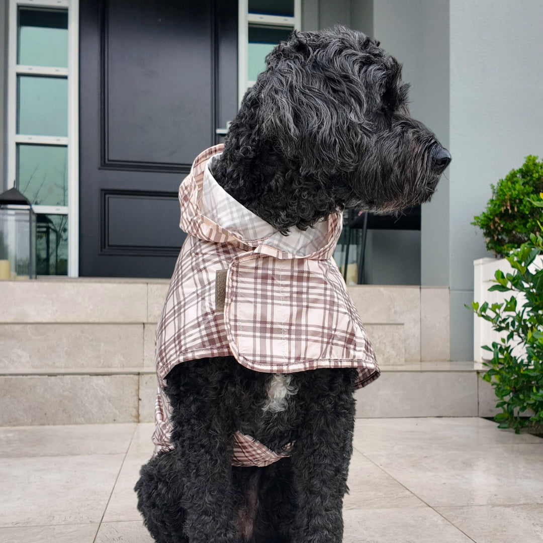 Plaid Collection - Pink Mulberry and Chocolate Cream Adjustable Raincoats