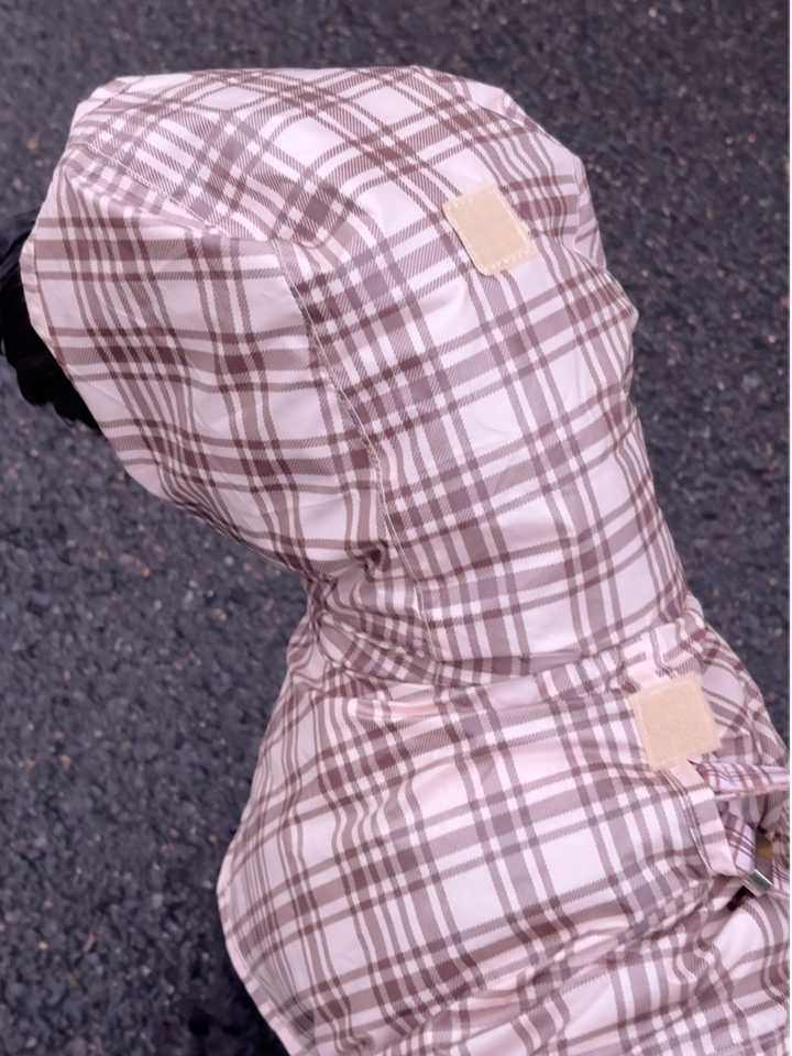 Plaid Collection - Pink Mulberry and Chocolate Cream Adjustable Raincoats