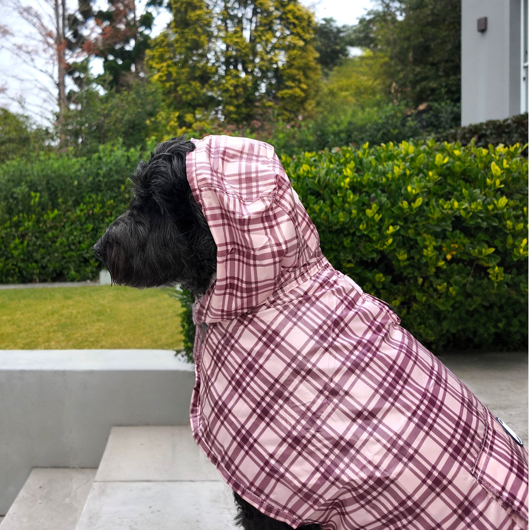 Plaid Collection - Pink Mulberry and Chocolate Cream Adjustable Raincoats