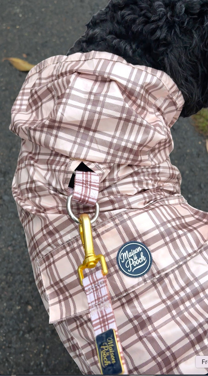 Plaid Collection - Pink Mulberry and Chocolate Cream Adjustable Raincoats